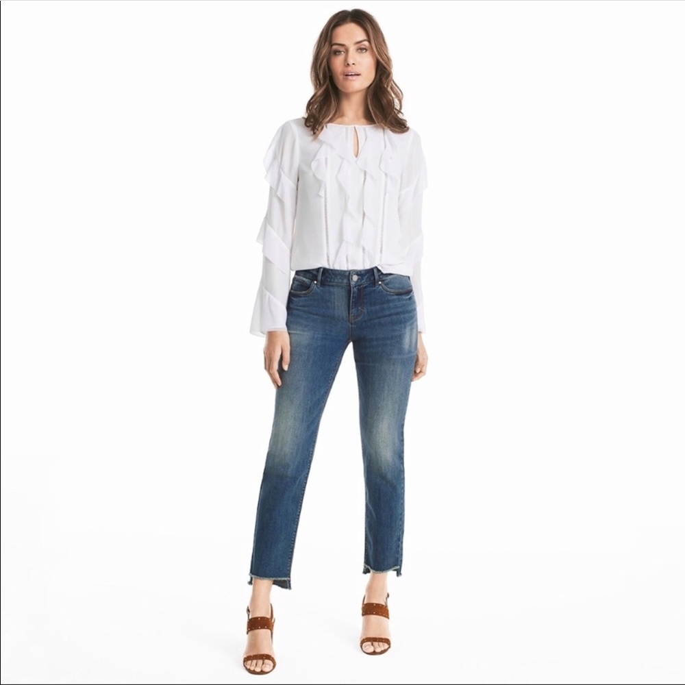 White House black market straight crop sz 4